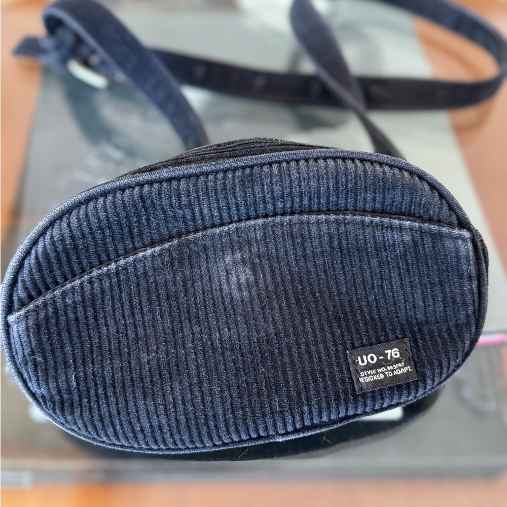 Urban Outfitters UO 76 Black Corduroy Waist Fanny Pack Bag